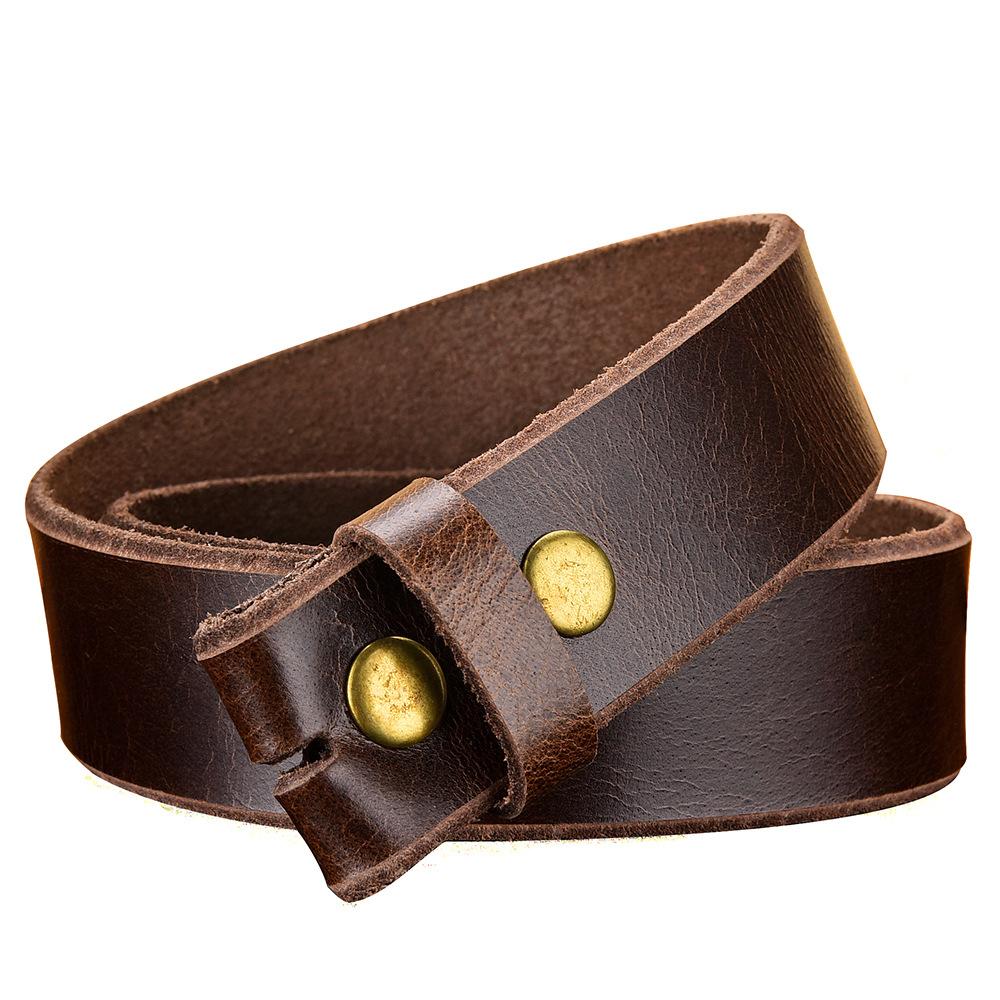 Headless Belt Men'S Genuine Leather Pure Cowhide Belt Strip, First Layer Cowhide Edged Belt, Belt Body Does Not Take The Lead Belt Strip
