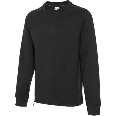 Koszulka Męska Casual z Długim Rękawem z Okrągłym Dekoltem w Jednolitym Kolorze Czarna FN2974-010