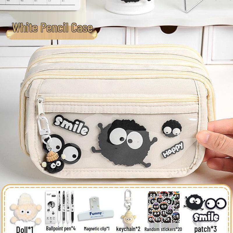 Upgraded Transparent Coal Ball Pencil Case - Stylish, High Capacity for Boys & Girls