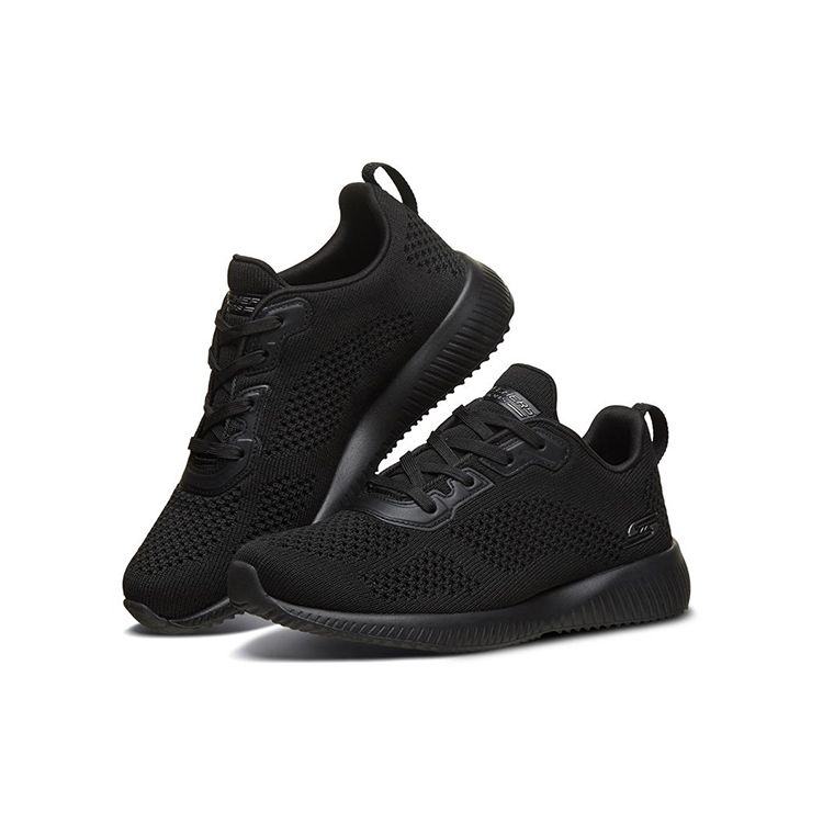 Skechers Bobs Squad Lightweight Comfortable Durable Low-Top Casual Running Shoes Women sneaker Black 32509-BBK