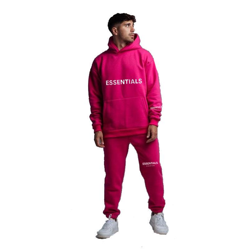 2025 New ESS Double-line Trendy Brand ESENTIALS Chest Cuff LOGO Hot Stamping Men's and Women's Sweater Set