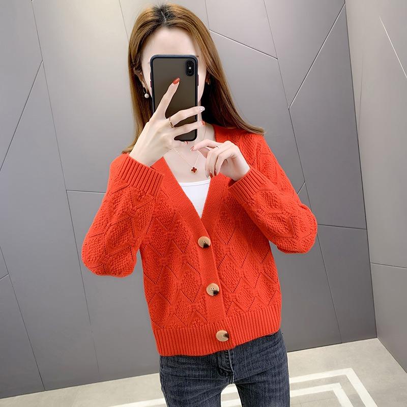 Women's short sweater jacket women's spring and autumn new loose autumn small knitted cardigan women