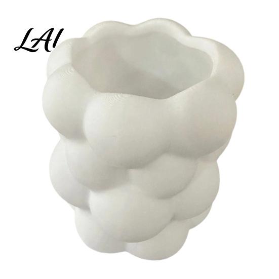 Gift for Students And Beauty Enthusiasts 3D Bubble Cloud Shape Pen Holder Desktop Storage Organizer Matte Milky Office Desk Cup White Aesthetic