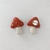1 Pair Woodland Style Mushroom Brooch Fabric Handcrafted Pin Premium Adorable Brooch  For Women
