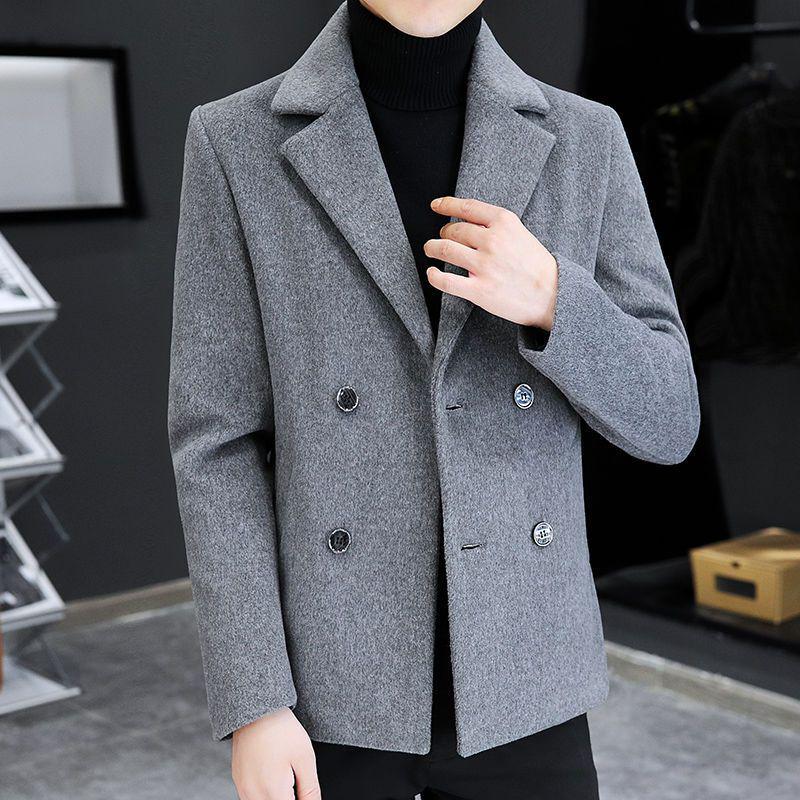 Men's Mid-Length Wool Coat: Autumn/Winter Korean Style Casual Trench Jacket