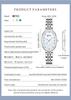 Fashion Ofns Women's Fashion Luxury Pearl Mother Of Dial Diamond Dot Oval Quartz Waterproof Light Dress Watch For Girlfriend Gif