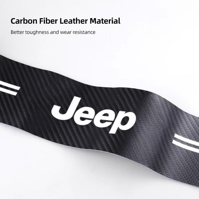 Car Threshold Strip Anti Stepping Leather Protective Sticker For Jeep Grand Cherokee Wrangler JK Gladiator Compass Renegade Patr AJT1