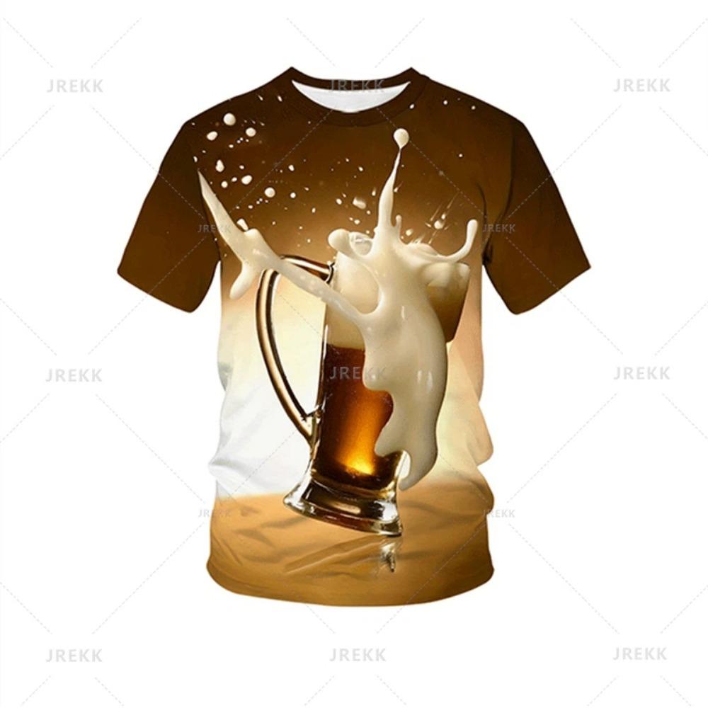 T-shirt da uomo Divertente Stampa Grafica Festival della Birra Magliette da Uomo e da Donna Top Estivo Street Manica Corta Casual Outdoor Abbigliamento da Uomo