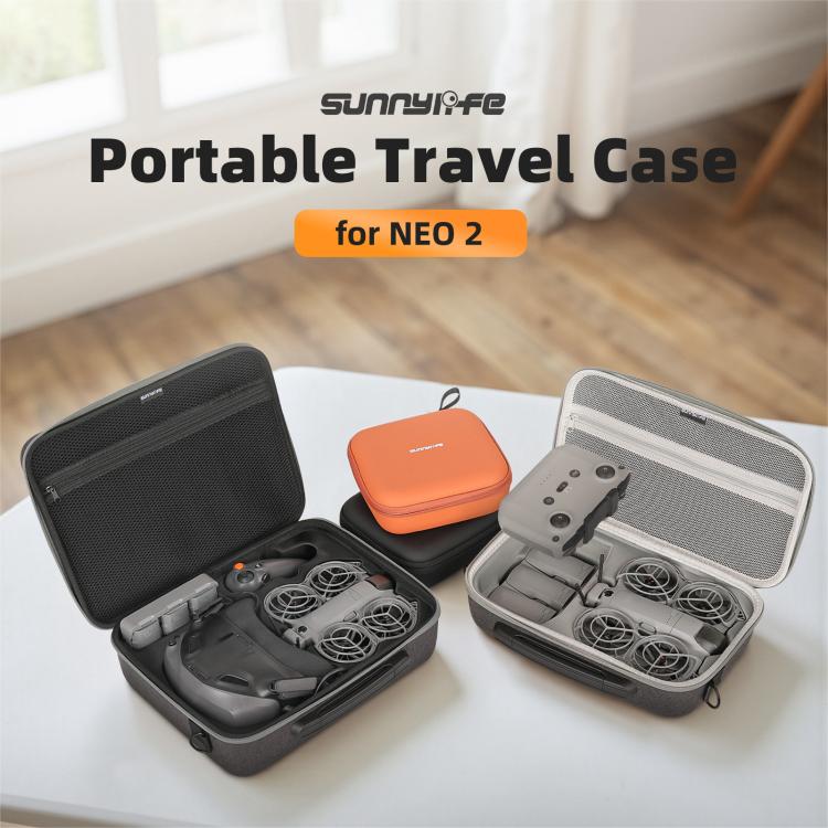 For DJI Neo 2 Sunnylife Portable Carrying Box Shoulder Bag Motion Fly More Combo Bag (Grey)