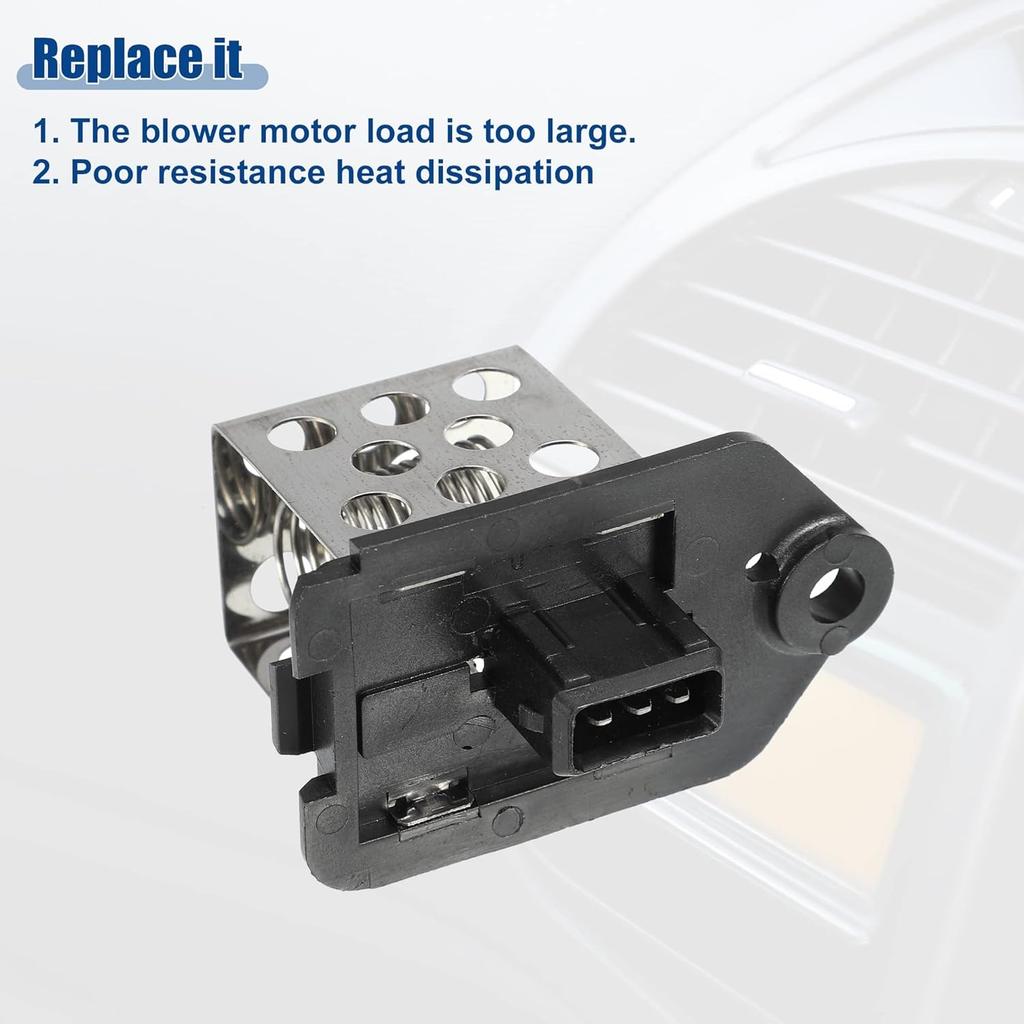 Fan Blower Motor Resistor Heater Replacement Fit for Peugeot 206 307 - Pack of 1 Black Silver Tone