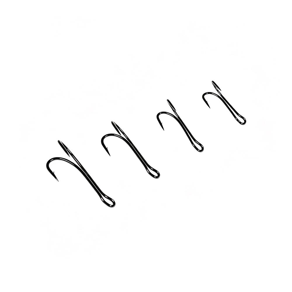 20PCS #6-#12 Salmon Double Fly Hooks High Carbon Steel Black Nickel Sharp Barb Streamer Wet Flies Trout Steelhead Fishing Lures