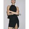 Spring New Women's Clothing Pure Desire Style Circular Lower Hem Decorated Row Button off-the-Shoulder Hanging Collar Vest 5070008