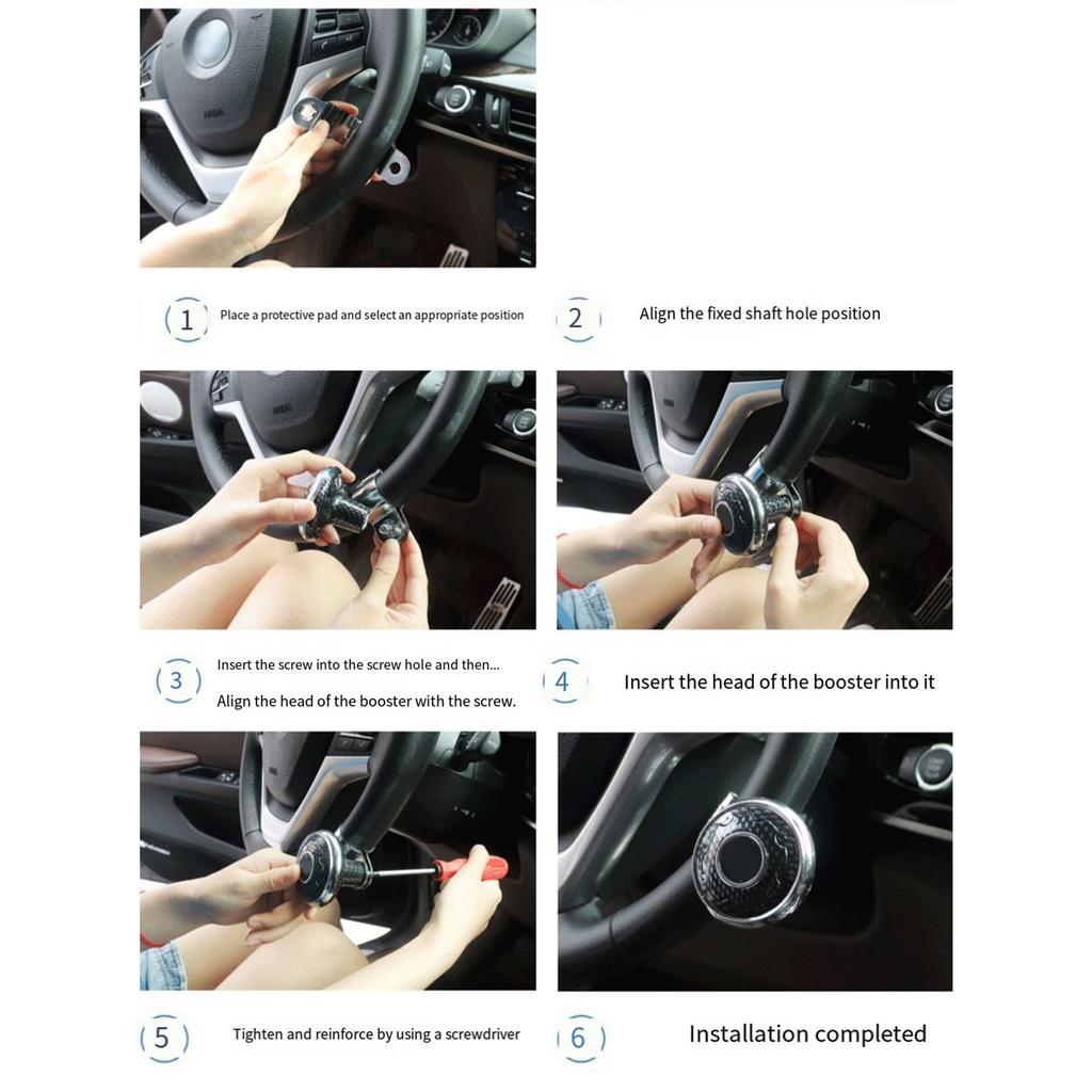 ABS Steering Wheel Spinner with Plate Rings Heavy Duty Tool for Easy Control & Enhanced Driving Experience