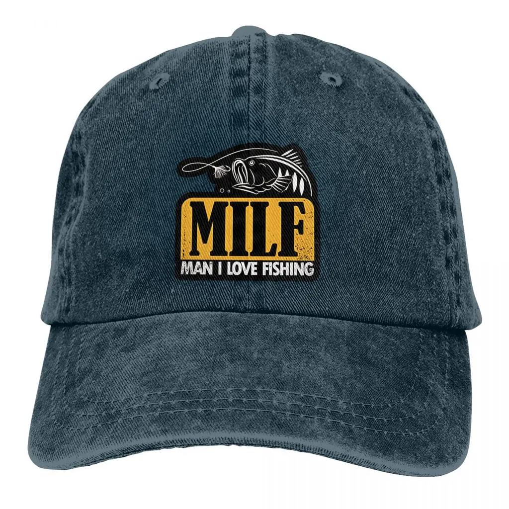 MILF Man I Love Fishing Baseball Caps Peaked Cap Fishing Sun Shade Hats for Men