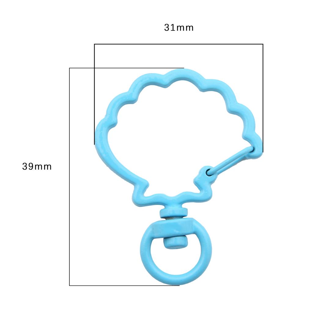 31X39mm Candy Colored Alloy Shell Shaped Spring Buckle Special-shaped DIY keychain Accessories Creative Accessories Hanging Ornaments