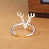 Creative Gold Christmas Reindeer Sterling Silver Women's Ring