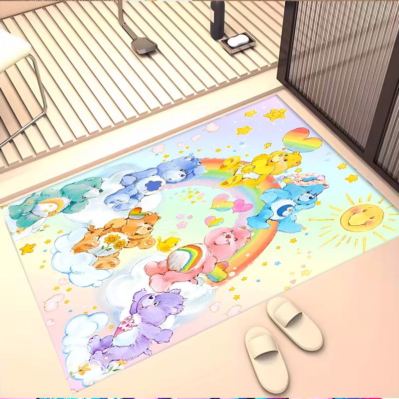 Care Bears Print Rug, Washable Floor Carpet, For Entryway Dorm Laundry Room Office Study, Home Decor Birthday Christmas Gift