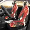 Chinese Red Dragon Totem Pattern Car Seat Covers Set 2 Pcs Elastic Auto Interior Car Accessories Protectors Non-Slip Auto Cove