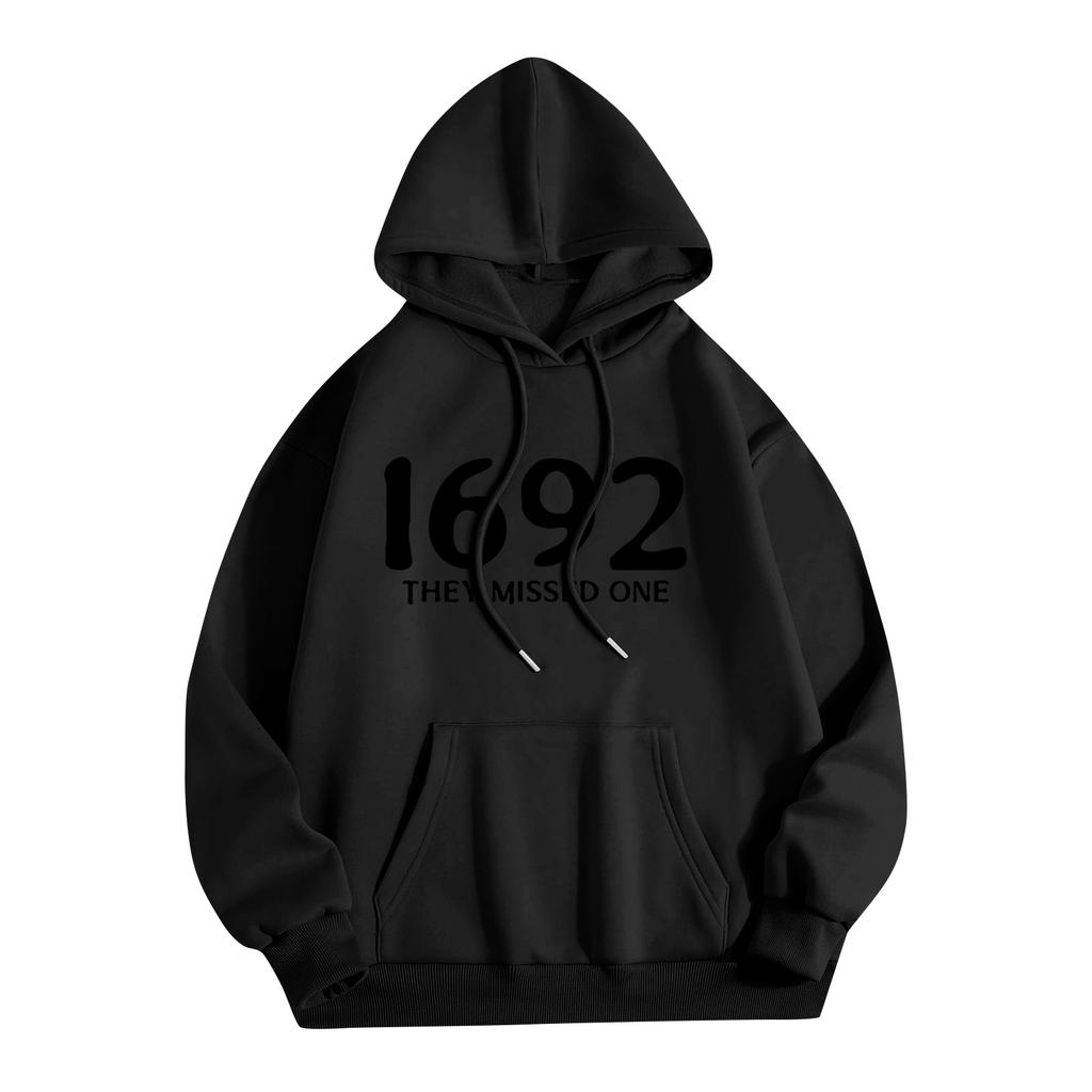 Women's Fashionable, Casual, Comfortable Round-neck, Hooded, Long-sleeved, Witch-print Warm Sweater