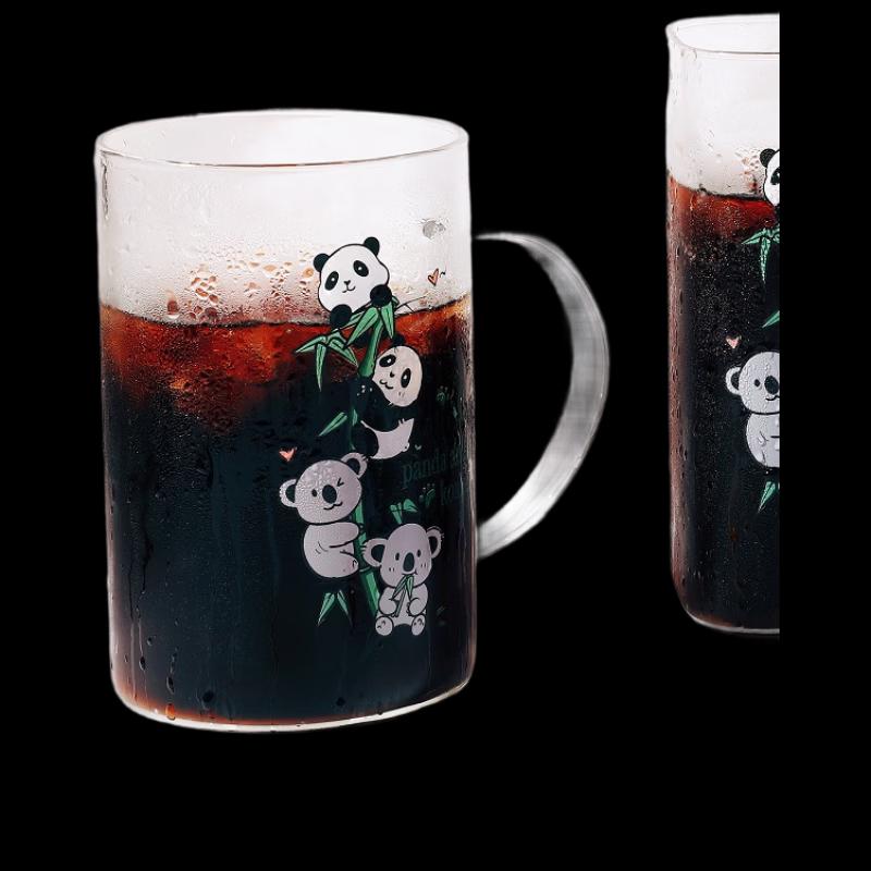 Shangqi Cute Cartoon Panda Handle Straw Cup 1000ml