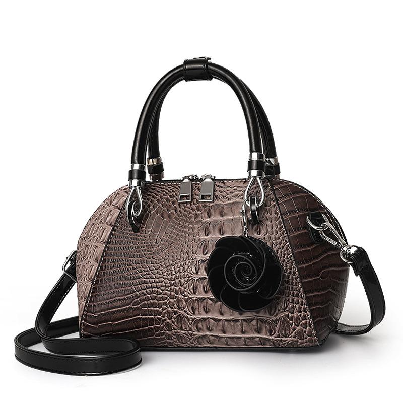 Luxury Alligator Handbags Big Capacity PU Leather Flowers Crossbody Shoulder Bags for Women Messenger Ladies Shoulder Bag