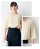 [3D Carving] Spring and summer round neck loose slimming solid color silk flower Luo Guan Le Crepe short sleeved T-shirt for women