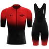 2025 Sykkelsett med høy synlighet for menn - Kortarmet trøye + Polstret shortssett Fukttransporterende sykkel-sportsklær