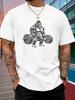 Unisex Crew Neck Cotton T Shirt Muscular Gorilla Barbell Print Short Sleeve Tops Loose Fitness Casual Summer Tees For Young Male