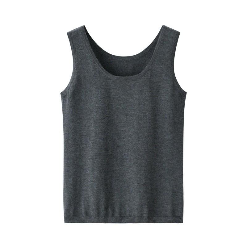 Women's 100% Pure Cashmere Round Neck Knitted Vest - Close-Fitting & Comfortable