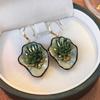 Vintage Drip Oil Floral Earrings: Retro High-End Studs for Women
