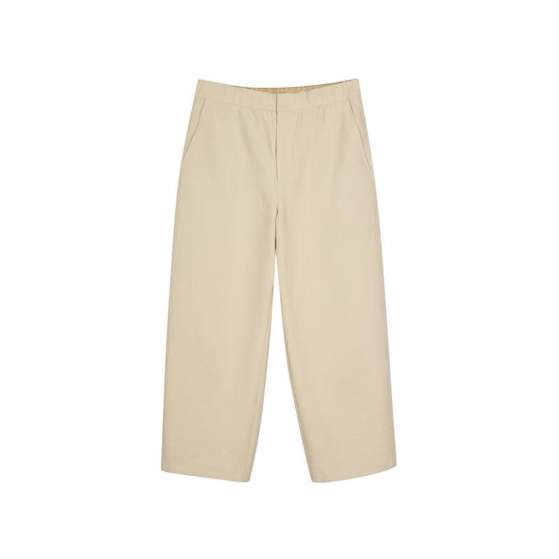 LESS Women's 2024 Autumn Paper Khaki Straight Cropped Pants