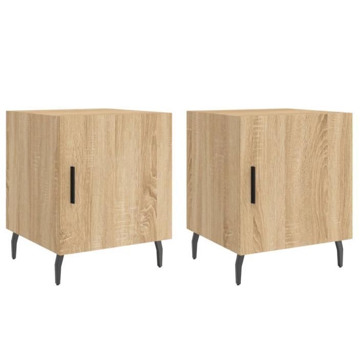 VidaXL Tables de chevet 2 pcs chêne sonoma 40x40x50 cm bois ingénierie 827603