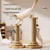 Vertical Wear-Resistant Sisal Rope Cat Scratching Post with Turntable and Teaser Toys