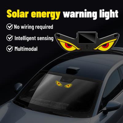 Windshield Devil Eyes LED Solar Warning Flashing Signal Indicator Car LED Ambient Lights with Suction Cup for SUV Auto Window