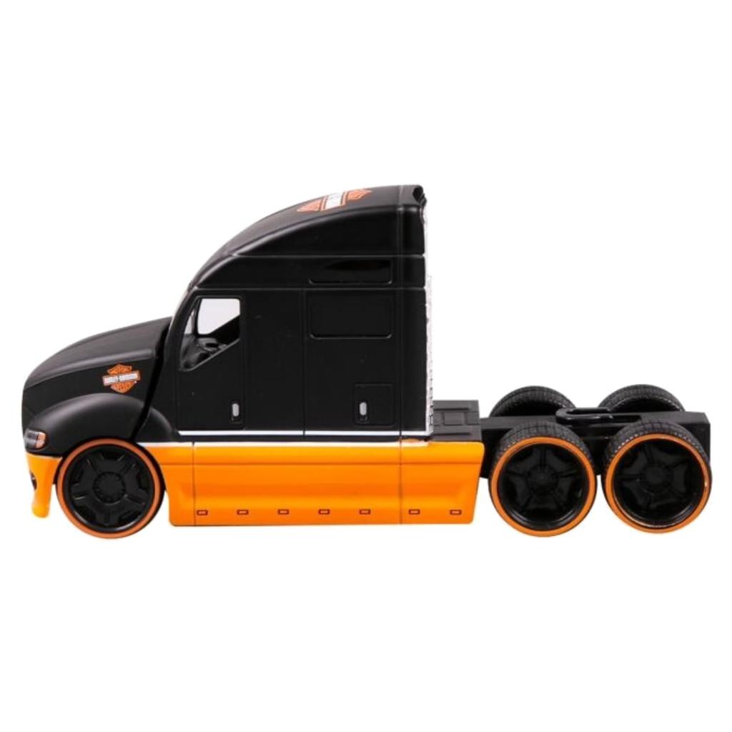 Maisto 1/64 Scale Harley-Davidson Custom Trailer Truck / Diecast Model Car (11516 (BLACK/ORANGE))