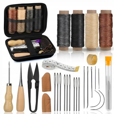 Leather Sewing Craft Kit With Case Threads