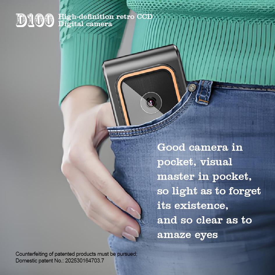 HD Retro D100 Pocket Camera for Photography, Vlogging, and Photo Printing