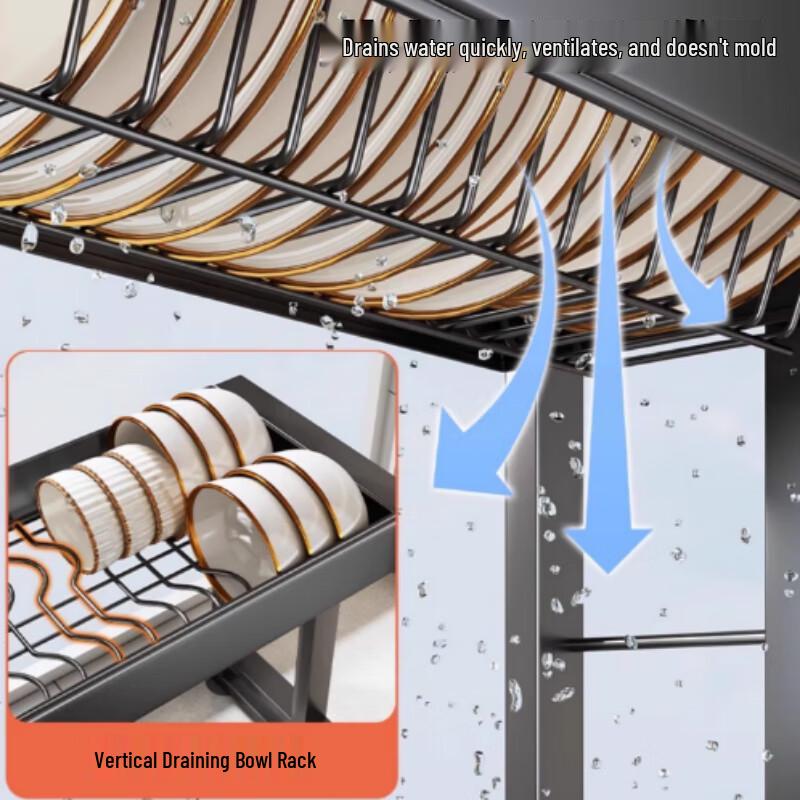 Beifu Stainless Steel Countertop Double-Layer Dish Drying Rack