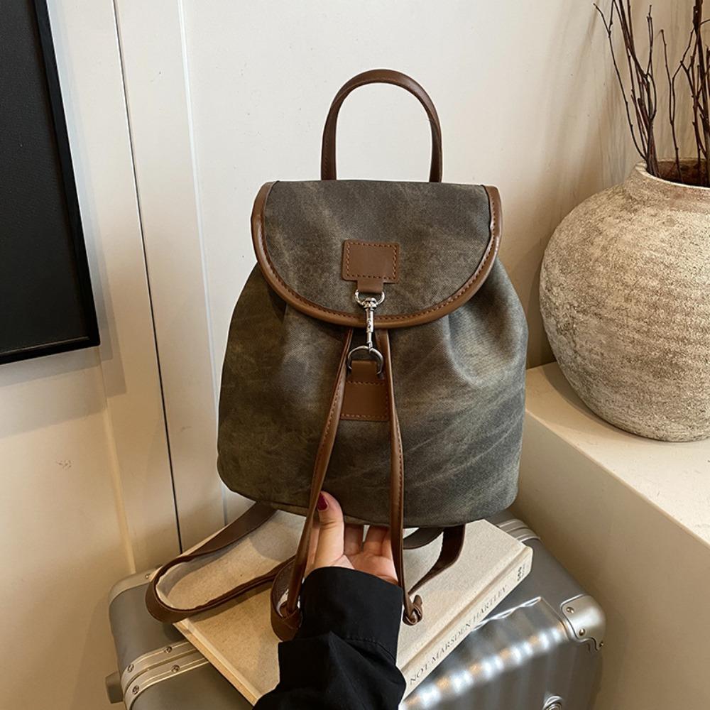 Casual Design PU Leather Women s Backpack American Retro Soft PU Leather Backpack Versatile Design Travel Backpack Daily Use