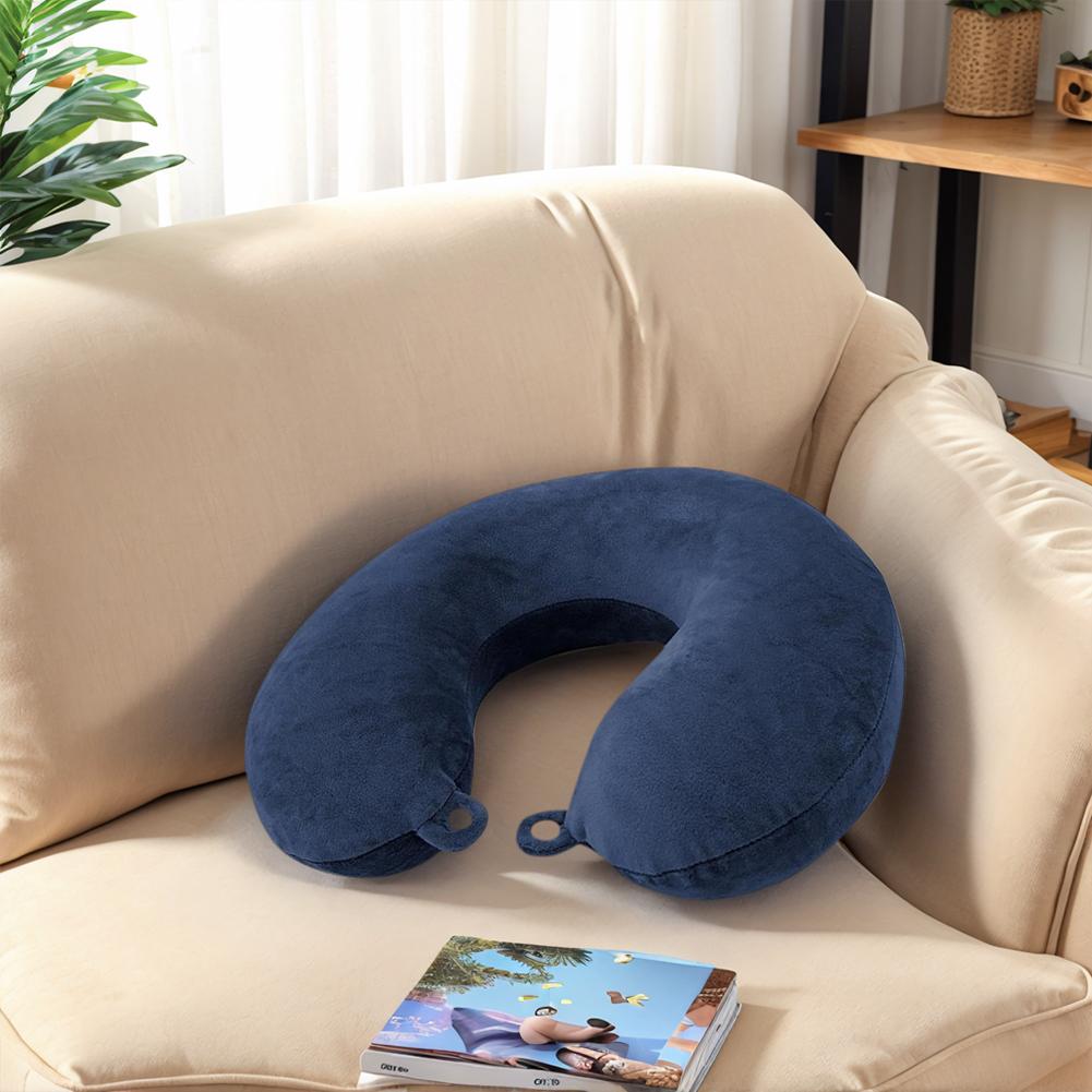 2 Packs Reusable U Shaped Soft Smooth Airplane Pillow Cover Neck Pillow Washable Cover (Only Pillow Cover No Filler)