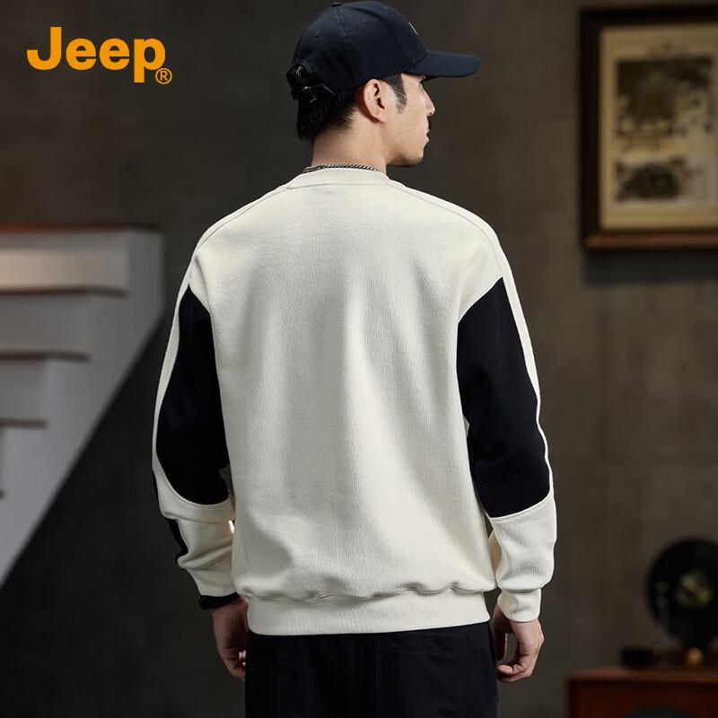 Jeep Men's Trendy Patchwork Loose-Fit Sweatshirt