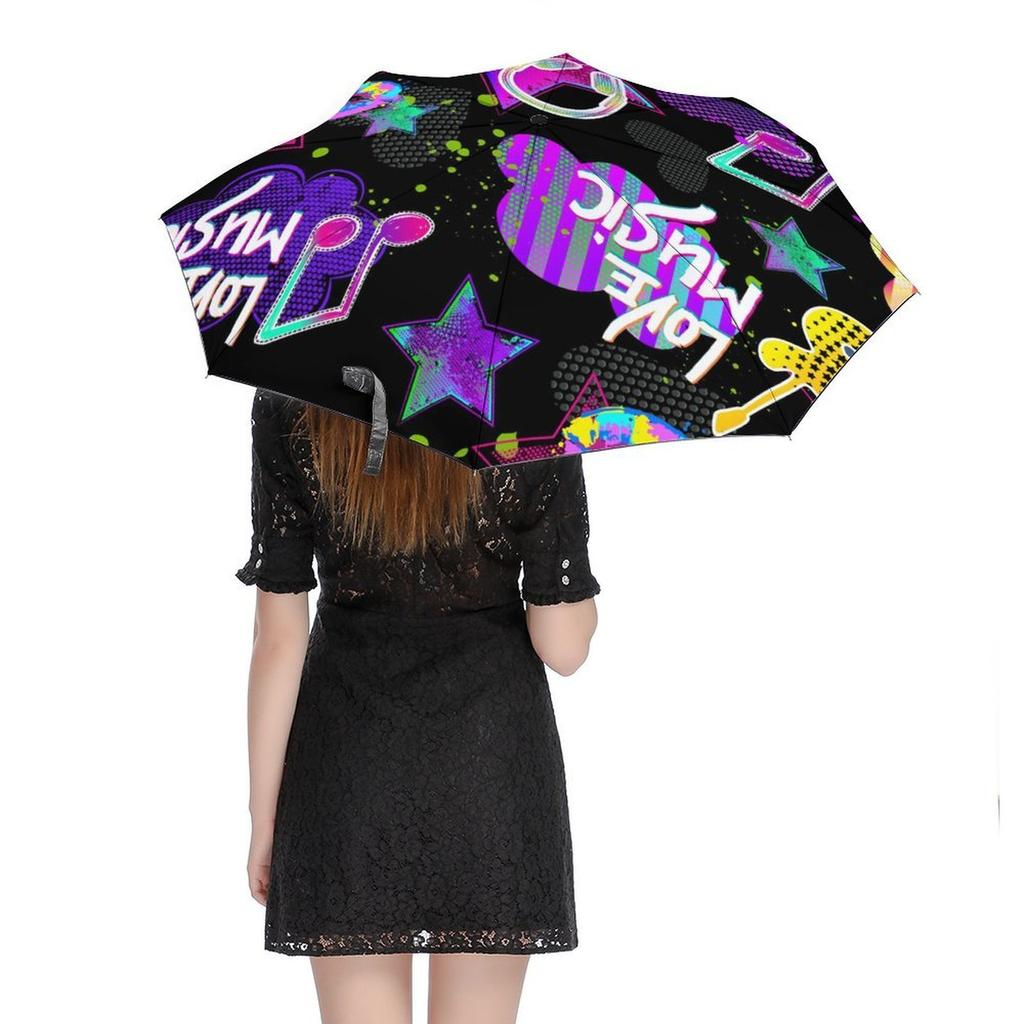 1 Pack Automatic Umbrella With Reliable Wind Resistance And Uv Blocking Layer For Outdoor Use In Graffiti Inspired Style