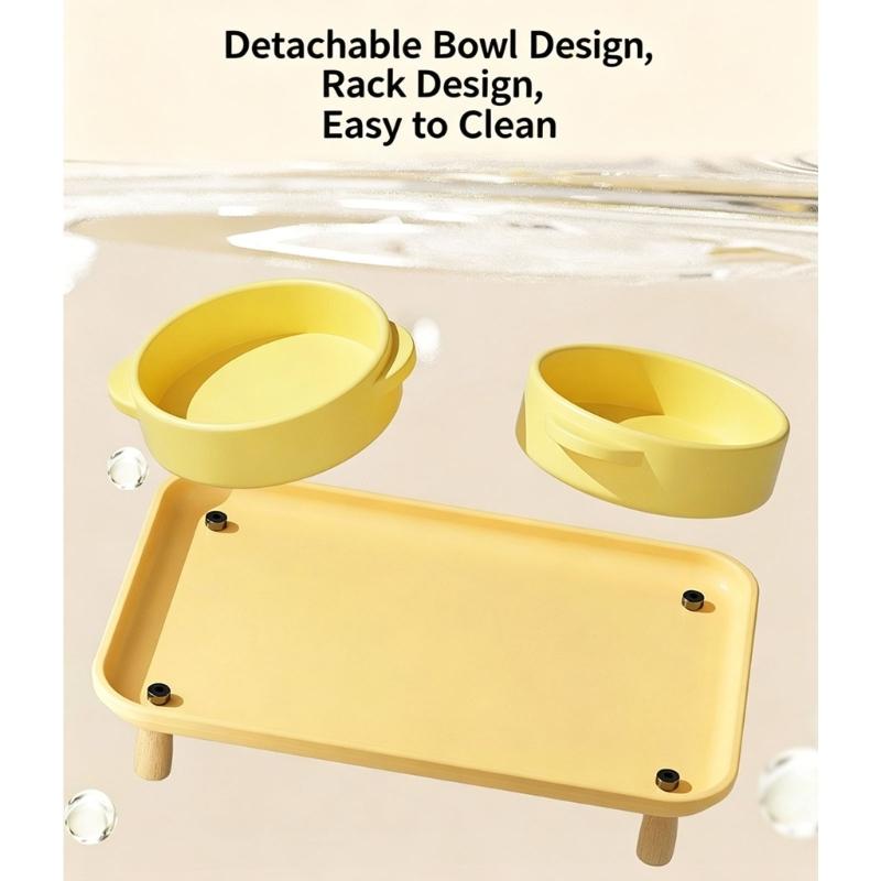 Ergonomic Cats Bowl Dining Table Set For Pet Cats And Dog Water and Food Feeder Feeding Station for Indoor Wet and Dry Food