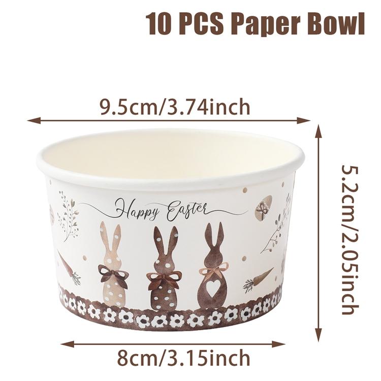 

Easter Bunny Egg Disposable Paper Bowl Table Decor for Home 2026 Cute Cartoon Party Decor Kids Favor Easter Party Supplies