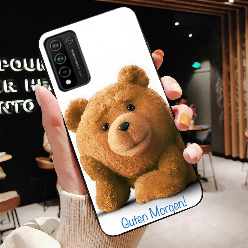 Cute Teddy Bear Beer Phone Case for Huawei Honor 50 10X Lite 20 7A 7C 8X 9X Pro 9A 8A 8S 9S 10i 20S 20lite 7X 10 Lite