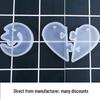 Heart-Shaped Crystal Resin Puzzle Pendant Silicone Mold with Star and Moon Hole