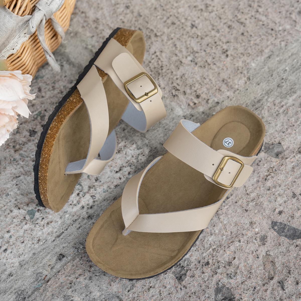 

Модные женские тапочки Классические летние пляжные тапочки Женские легкие туфли на платформе Женские новые модные сандалии из пробки Домашние шлепанцы Женские 36 бежевый