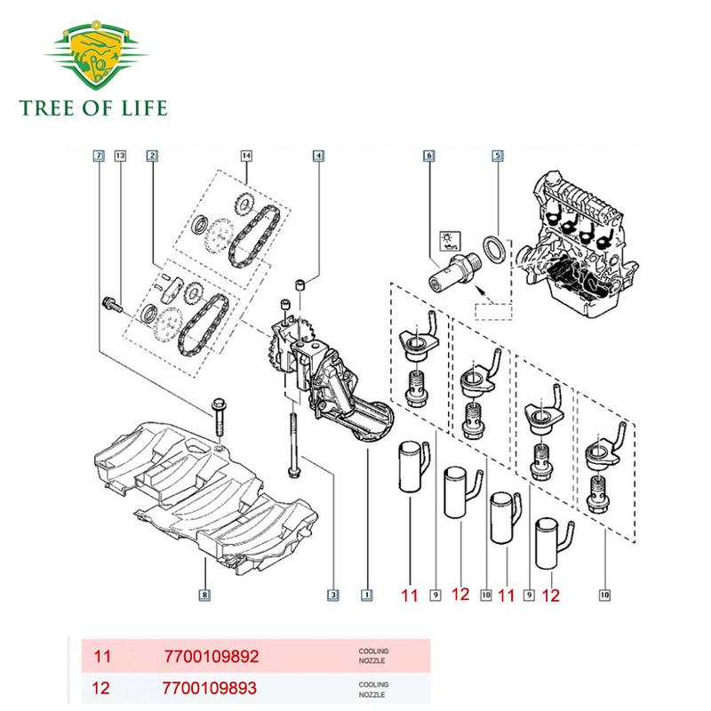 4X New Piston Cooling Oil Jet For Renault F9Q Opel Nissan 1.9D 1.9dCi 1.9dTi 1998 1999 2000 2001-2010 7700109893 7700109892