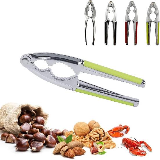 Nut Cracker, Seafood Tool, Walnut Cracker for All Nuts, Heavy Duty Shell Cracker Kitchen Tool with Non-slip Handle зелёный