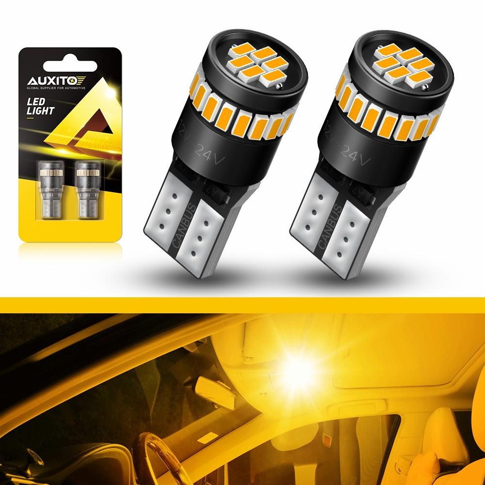 T10 LED Plate License Light Bulbs 3000K Super Bright Amber 168 2825 194 2-20X 2X(1Set）T10/194/W5W Hea